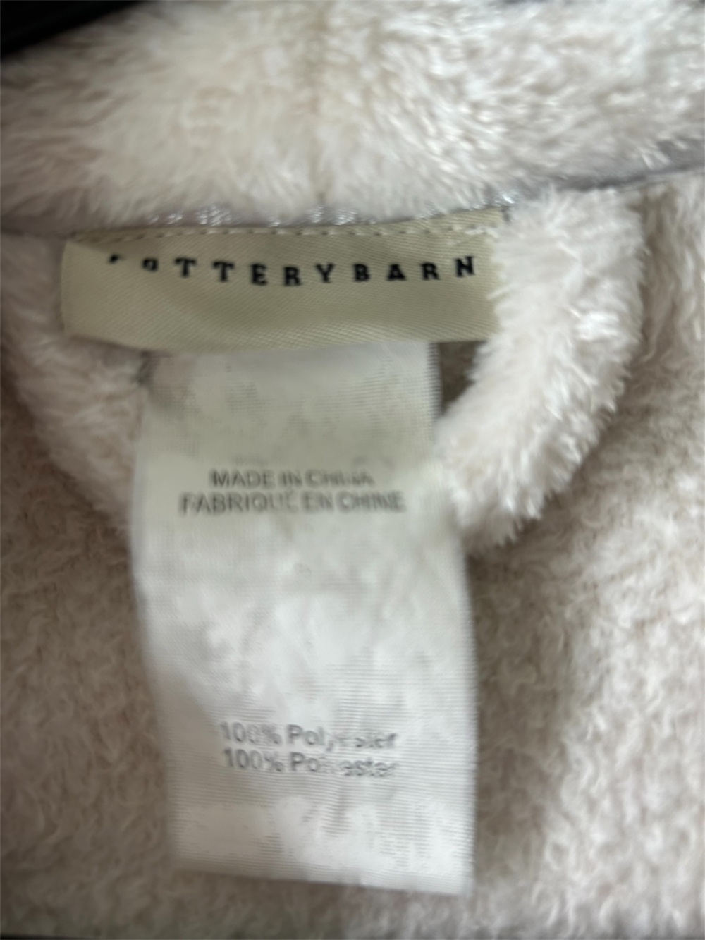 Pottery Barn Plush Fluffy Shawl Collar Bathrobe Cream One Size - Picture 4 of 7